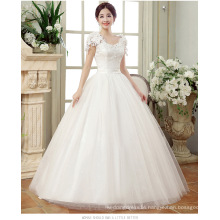 Q036 In Stock Wedding Dresses Bridal Gown Appliqued Lace flower shoulder wedding dress